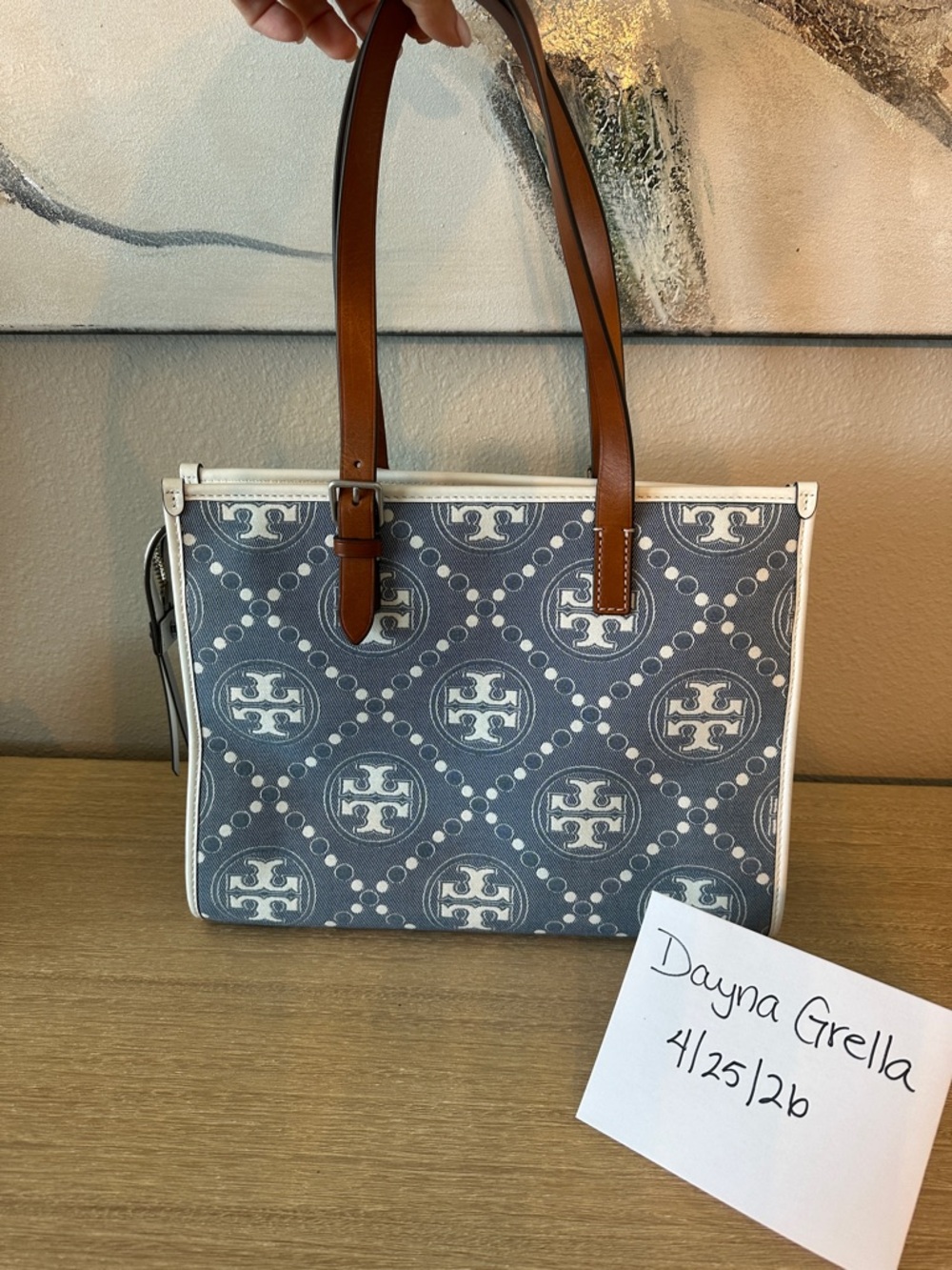 Tory Burch T Monogram Denim Tote